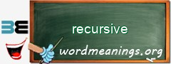 WordMeaning blackboard for recursive